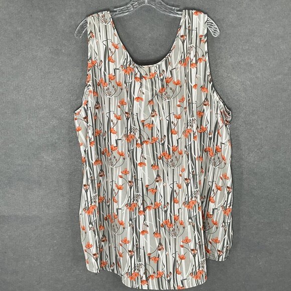 Faded Glory Tank Top Womens 4XL Floral Forest Round Neck Casual Vacation Beach - Picture 2 of 11